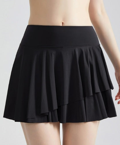 Sportlicher & Funktionaler Damen Tennisrock mit Shorts und Taschen