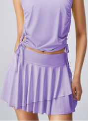 Sportlicher & Funktionaler Damen Tennisrock mit Shorts und Taschen