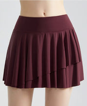 Sportlicher & Funktionaler Damen Tennisrock mit Shorts und Taschen