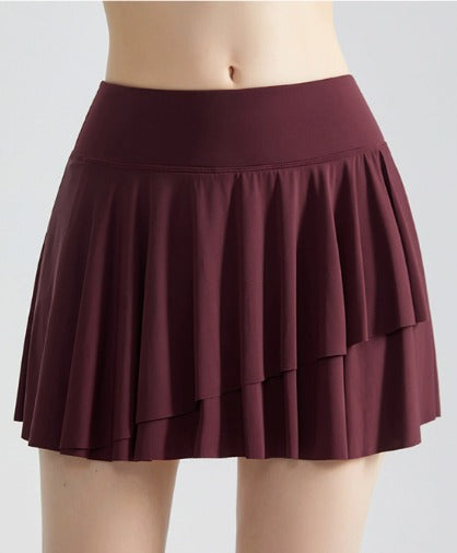 Sportlicher & Funktionaler Damen Tennisrock mit Shorts und Taschen