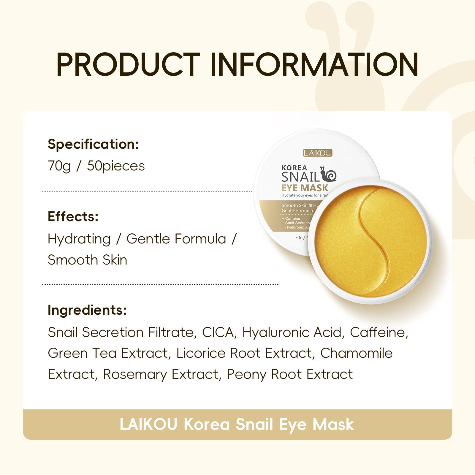 Reviveeyes - Schneckenaugenmaske für dunkle Ringe und Schwellungen