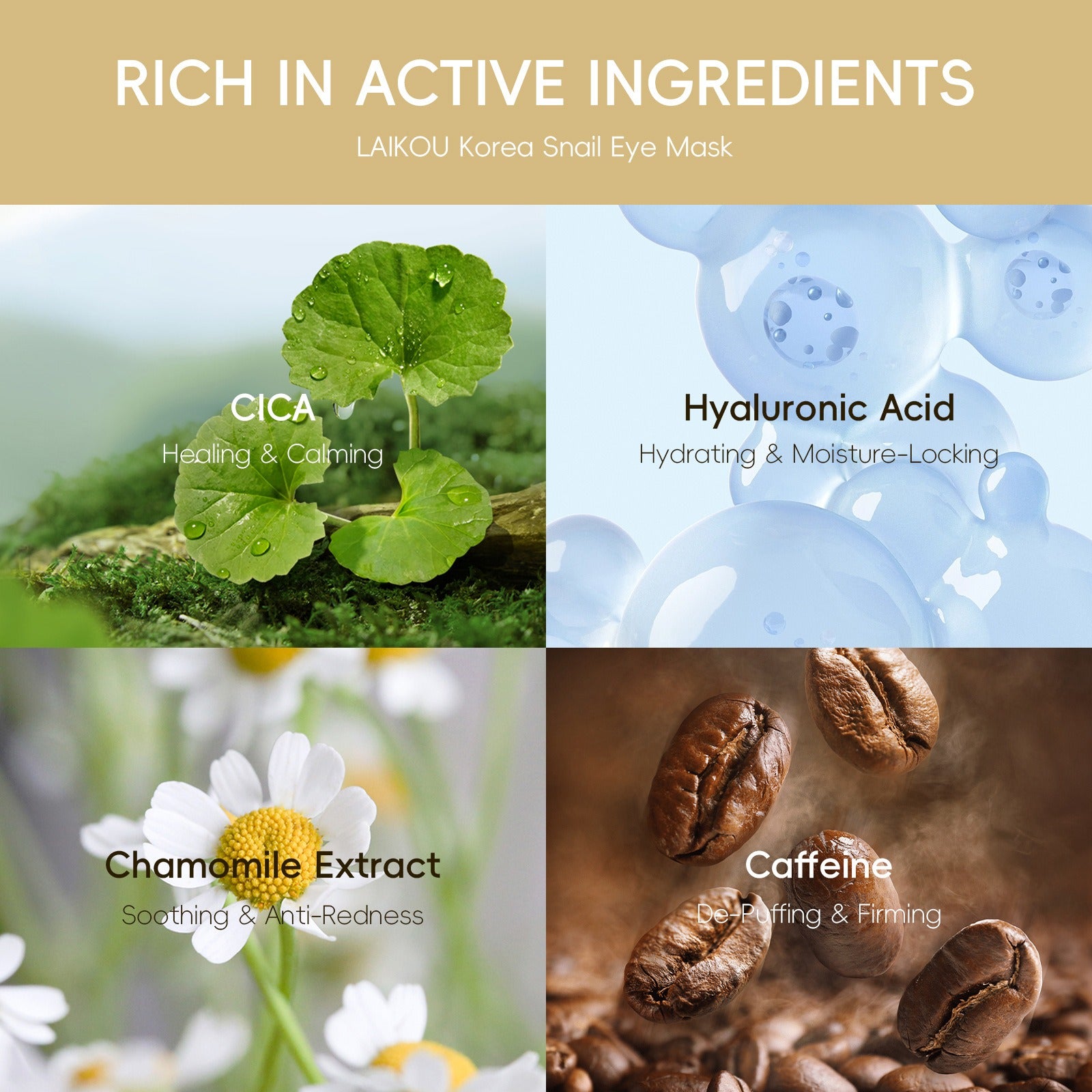 Reviveeyes - Schneckenaugenmaske für dunkle Ringe und Schwellungen