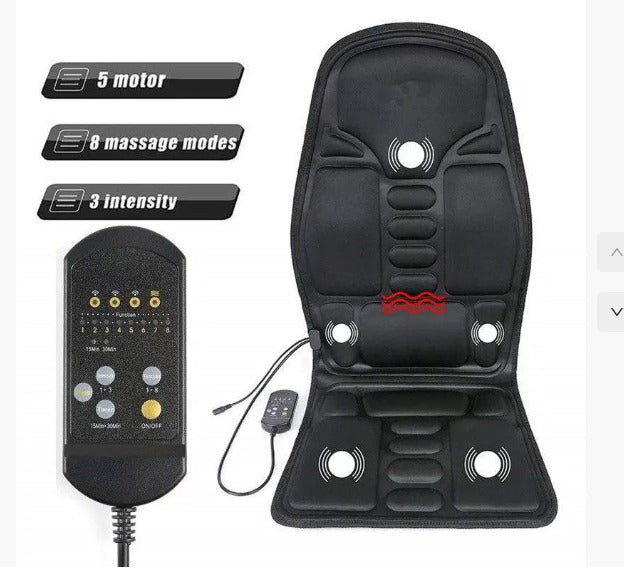 Massagesitzkissen mit 5 Massagepunkten und beheiztem Nackenkissen für Auto und Zuhause