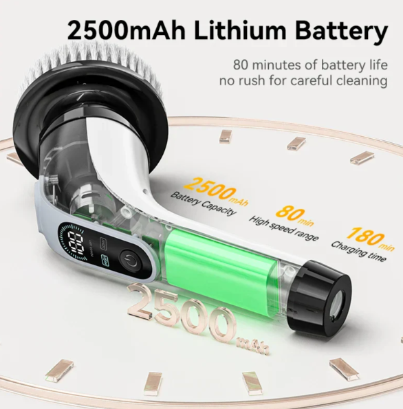 Wiederaufladbare elektrische Schrubber mit 7 vielseitigen Bürstenköpfen 2