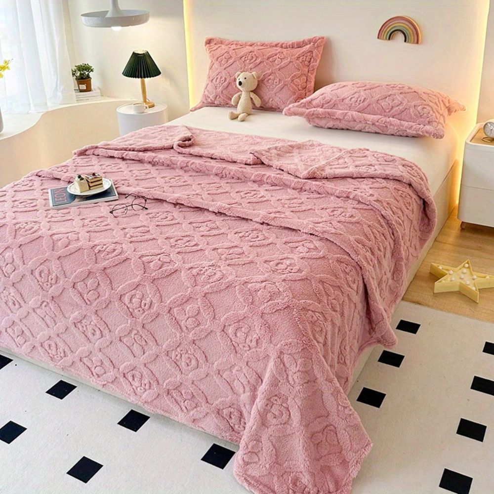 Winterdecke mit Blattstickerei für Komfort und Stil aus Mikrofaser 0