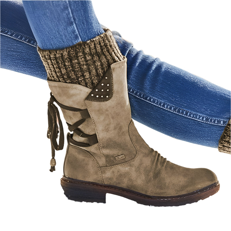 Winterstiefel mit niedrigem Absatz für Damen | Bequemes und warmes Design 1