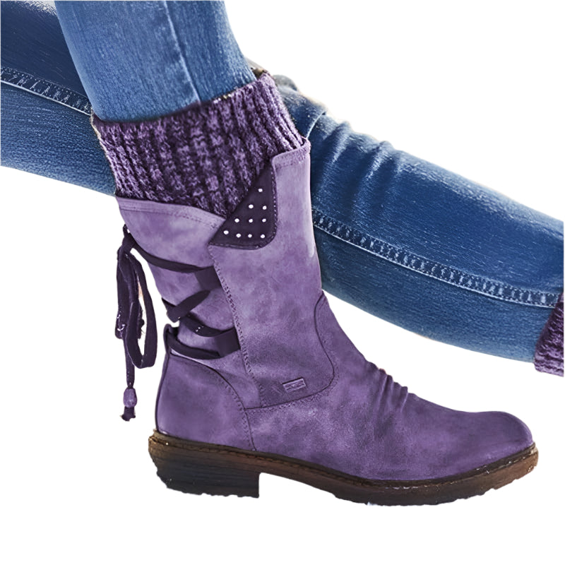 Winterstiefel mit niedrigem Absatz für Damen | Bequemes und warmes Design 7