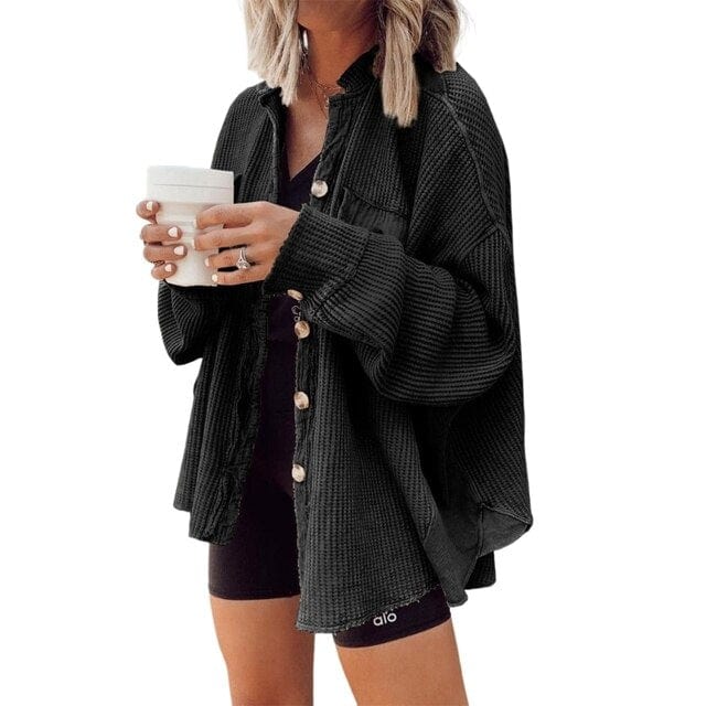 Elleer | Modische Cordjacke mit Knöpfen