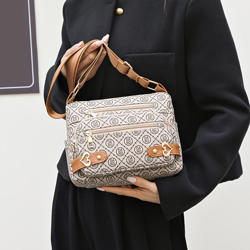 Valeria | Retro Buchstaben Druck Schultertasche