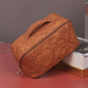 Camila | Floral geprägte und geräumige Aufbewahrungskosmetiktasche