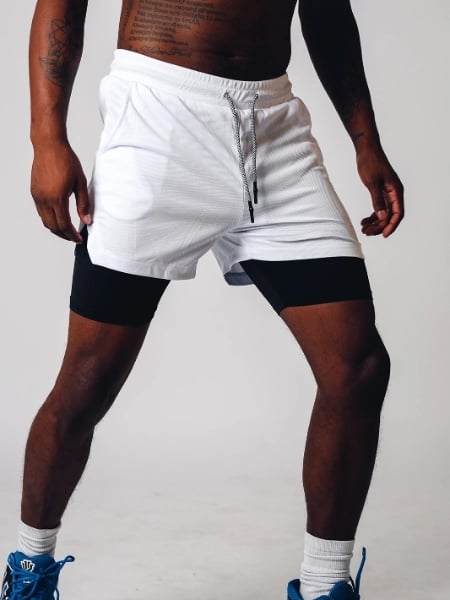  Herren -Fitness -Shorts mit Doppelschicht-4