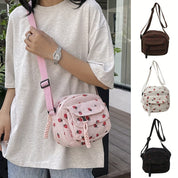 Fleur | Erdbeer Corduroy Schultertasche