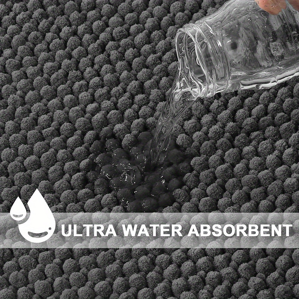  Duschmatte Softcorner -L -verdrängtes Plüschdesign, absorbierende und Anti -Slip-5