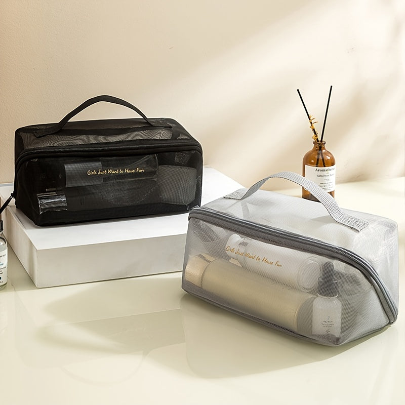 Mila | Geräumige Reisetoilettentasche aus Netzmaterial