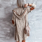 Tala | Modischer Strick-Hoodie mit Kontrast-Patches