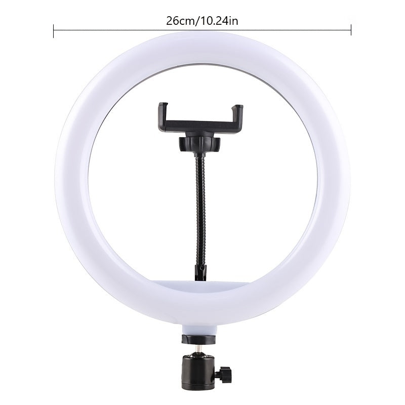 10 -Zoll -LED -Ringlicht mit einstellbarem Stativ und Telefonhalter - ideal für Make -up, Fotografie und Vlogging-3