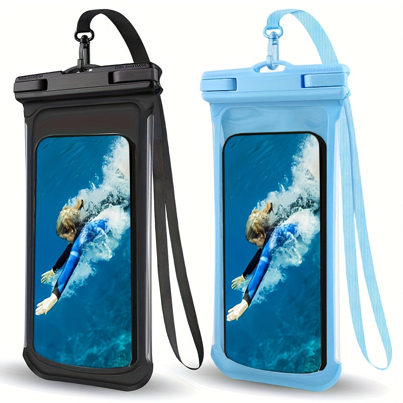 Wasserdichte Telefonbeutel mit Nackengurt für Strand und Reisen-Langlebige PVC-Smartphone-Hülle für 20-32 cm-Geräte-2