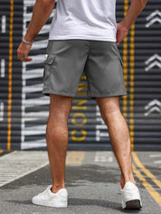 Herren -Frachtshorts - elastische Taille - Mehrere Taschen - atmungsaktives leichtes Stoff-4