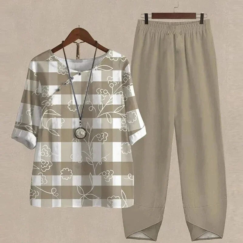 Laila | Zeitgemäßes Top und Hose Set - Müheloser Stil & Passform