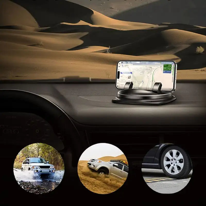360 ° rotierende Autotelefonhalter-Verstellbare Armaturenbrett- und Luftentlüftungshalterung für Mobiltelefone 4 bis 6,5 Zoll-4
