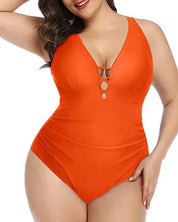 Lea | Blumiger Badeanzug – Verführerischer V-Ausschnitt