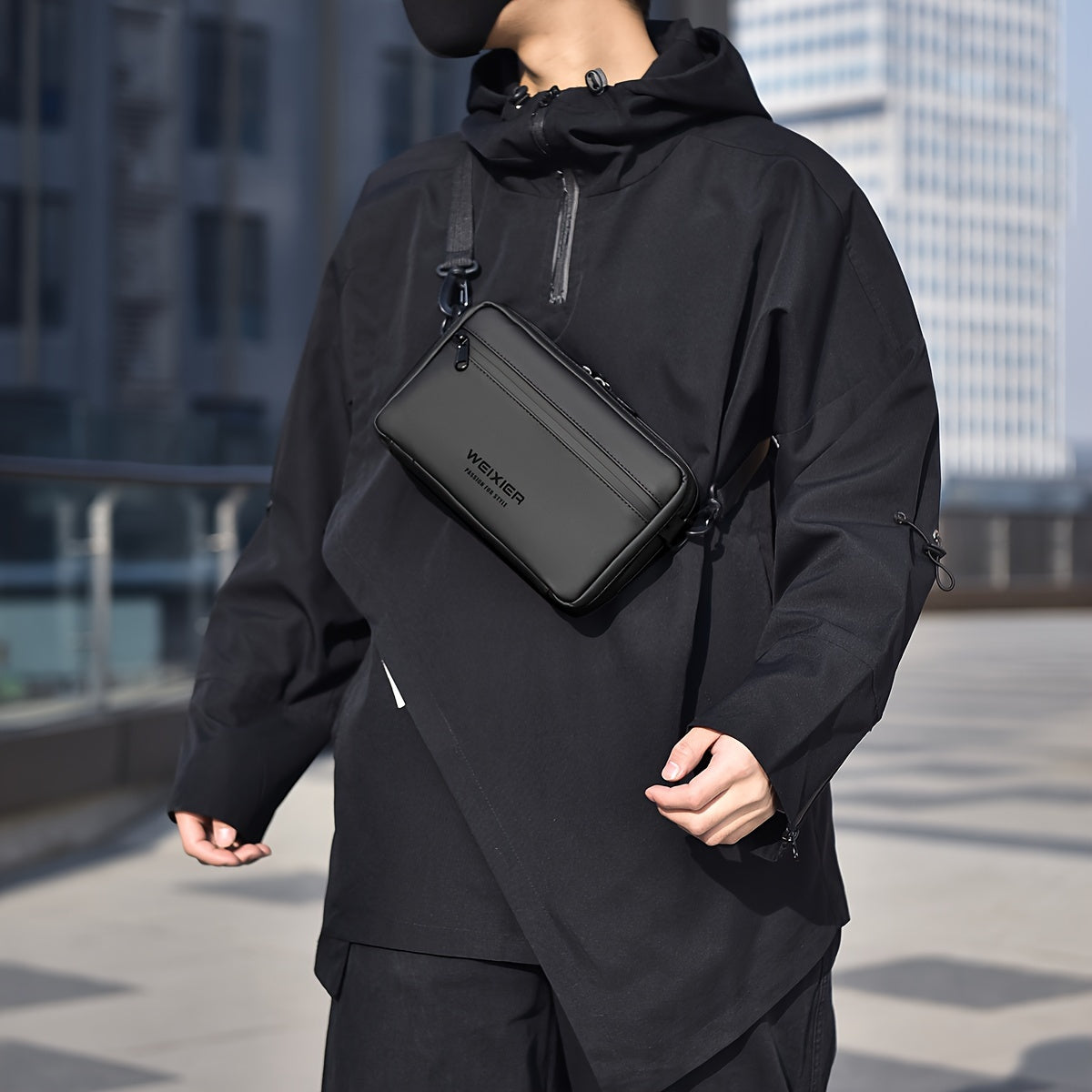 Max | Nylon Schultertasche mit mehreren Fächern