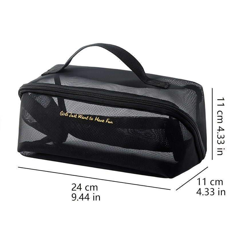 Mila | Geräumige Reisetoilettentasche aus Netzmaterial