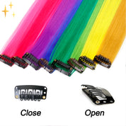 Clip in Haarverlängerungen 26 Stücke | In Regenbogenfarben für eine schöne Originalfrisur - Umlage-4