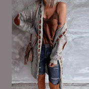 Tala | Modischer Strick-Hoodie mit Kontrast-Patches