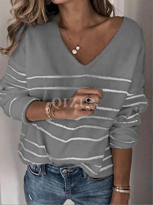 Bianka | Lässiger gestreifter Pullover für Damen