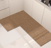  Duschmatte Softcorner -L -verdrängtes Plüschdesign, absorbierende und Anti -Slip-3