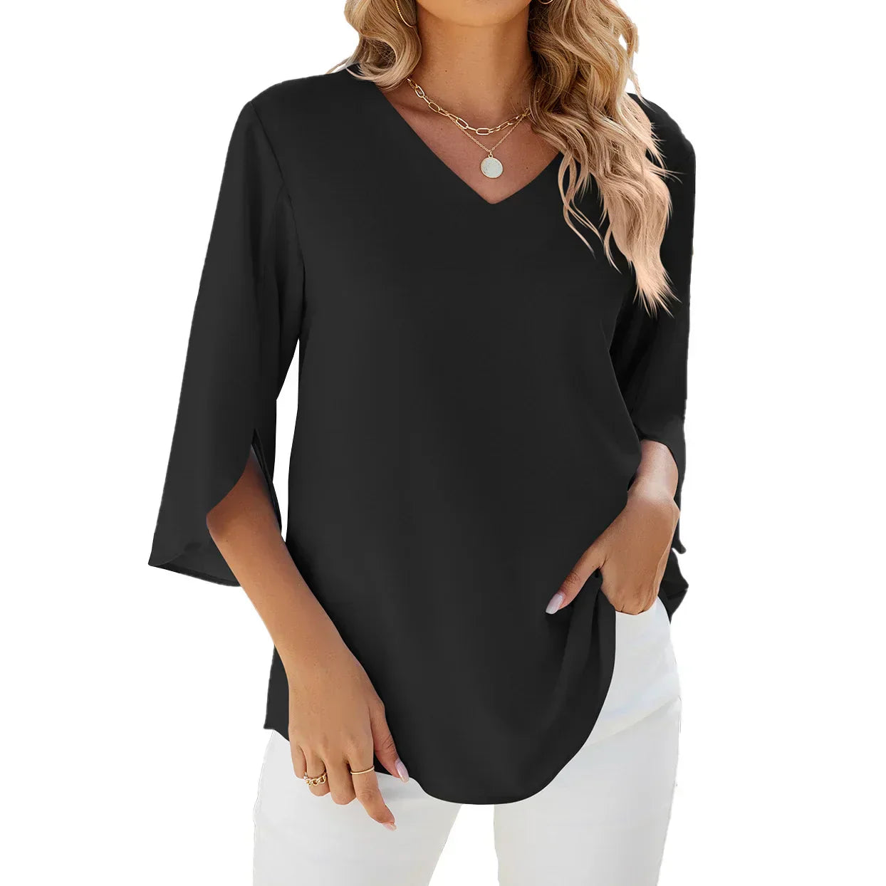 TULUM | Elegant V-Ausschnitt Bluse