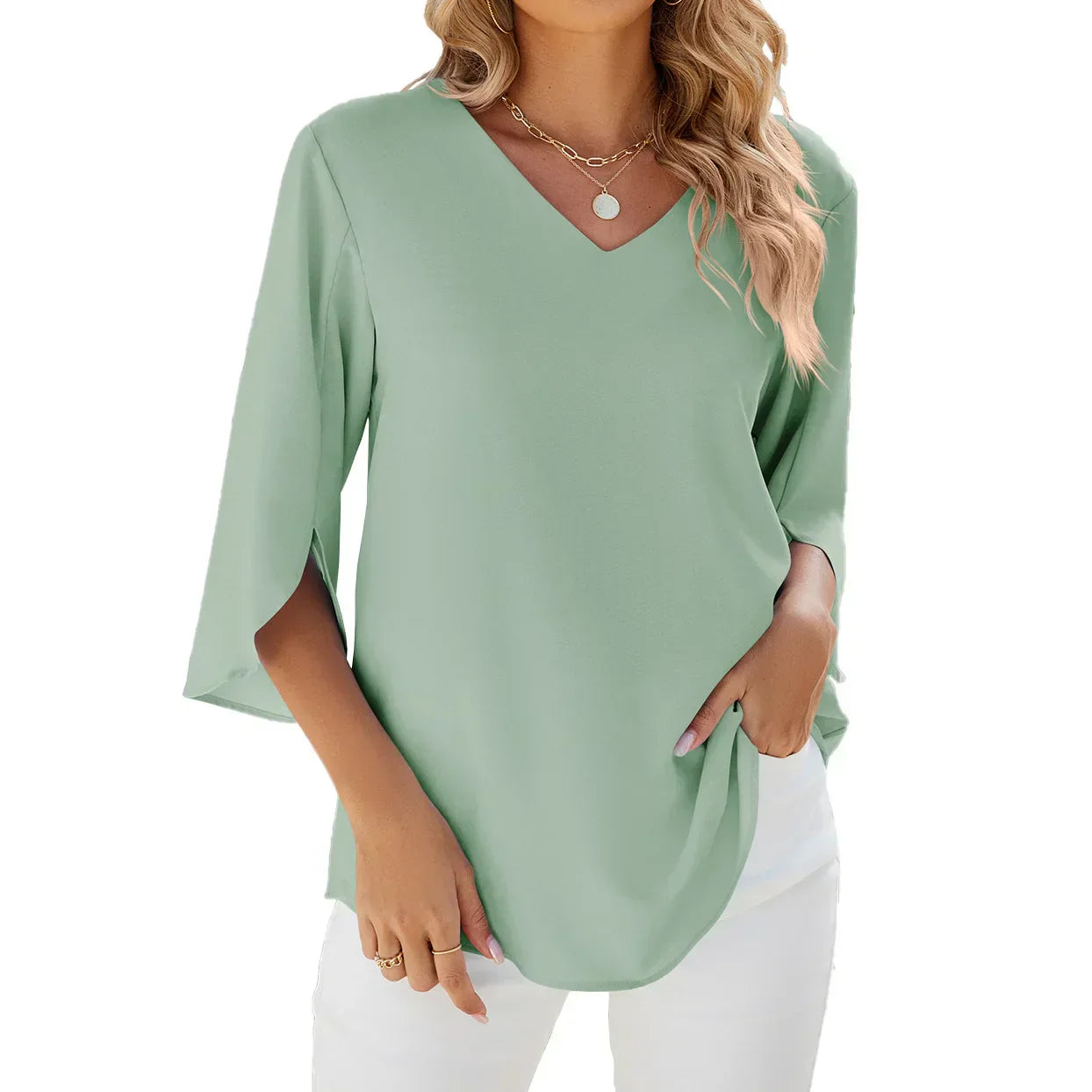 TULUM | Elegant V-Ausschnitt Bluse