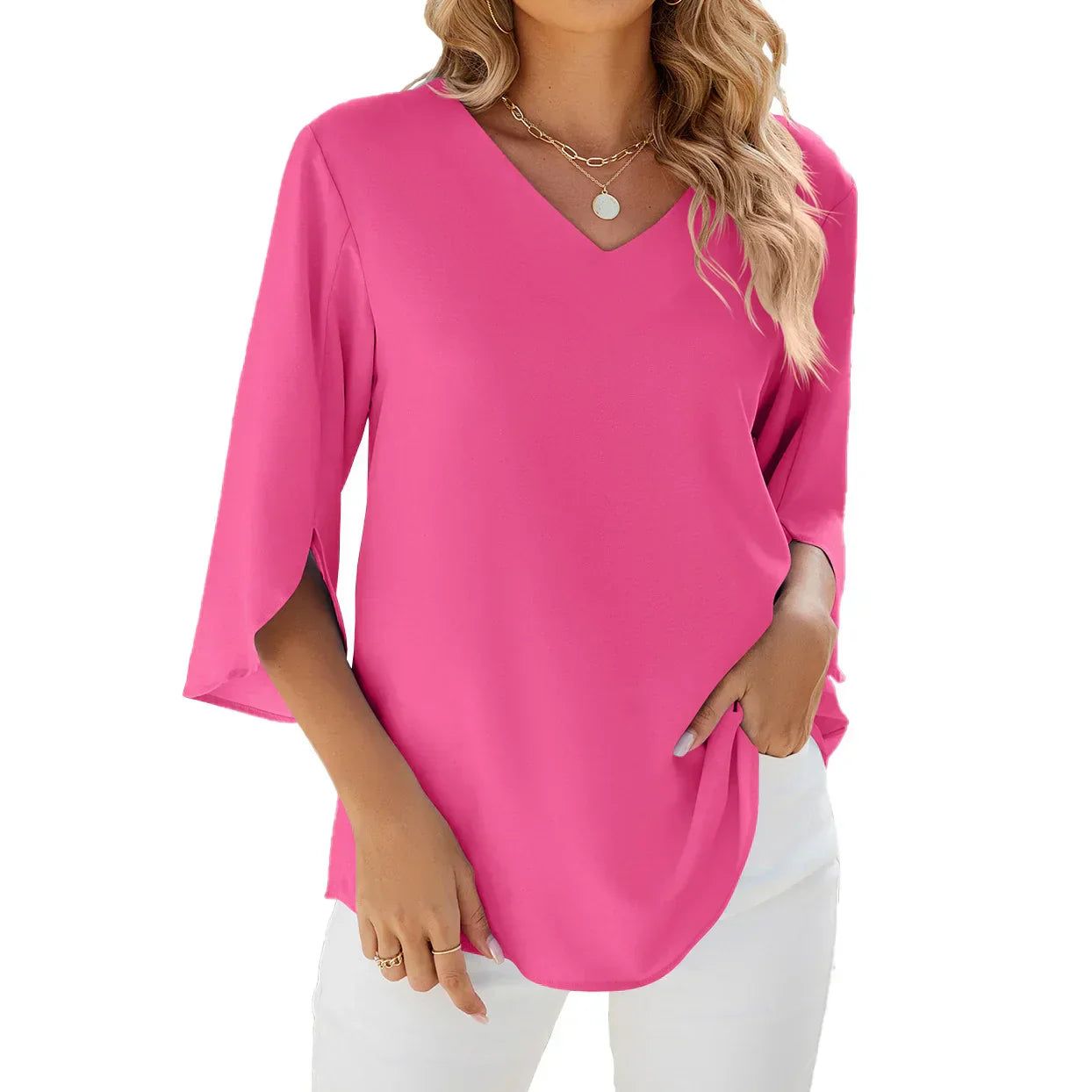 TULUM | Elegant V-Ausschnitt Bluse