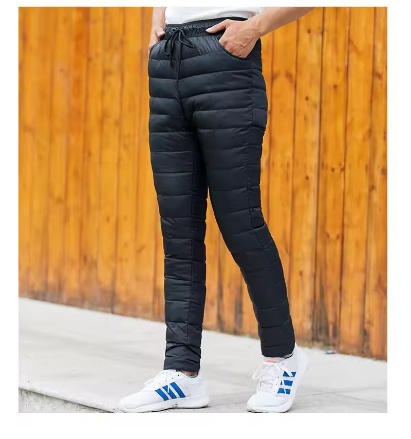 Outdoor-Thermo-Gänsedaunenhose mit Reißverschluss, Camping, Wandern, Skifahren