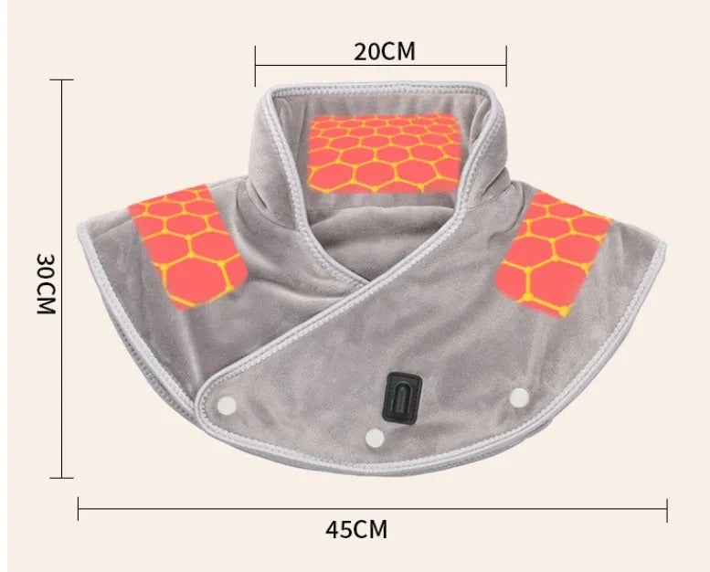 Halsheizkissen & Massagebaste | Hals- und Schulterwärme für Muskelentspannung | Einstellbare Einstellungen für Spannungsabbau | Gezielte Nackenschmerzen und Entspannung