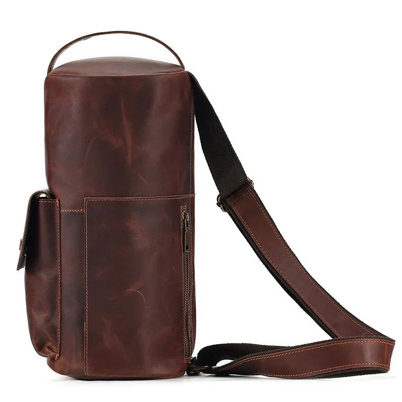 Lars | Klassische Lederzylinder-Schultertasche