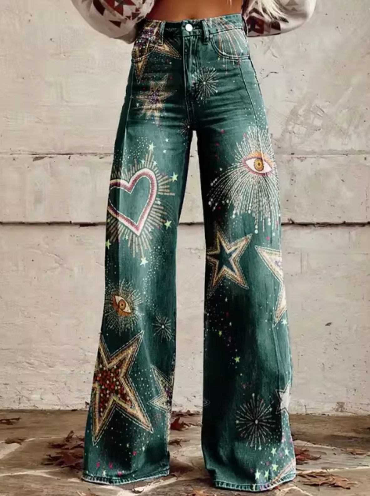 Elora | Trendy Broek met Kleurrijke Vogelprint